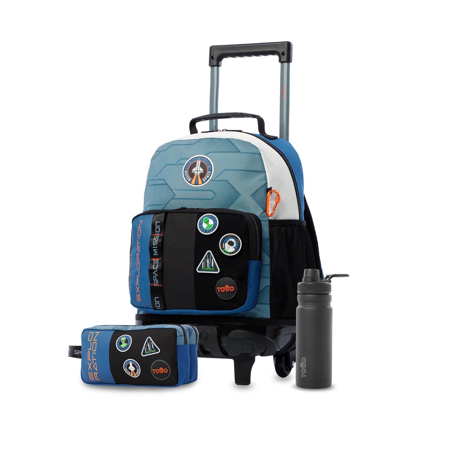 Pack escolar Niño Stardust - Mochila con ruedas + Estuche + Botella de 550ml